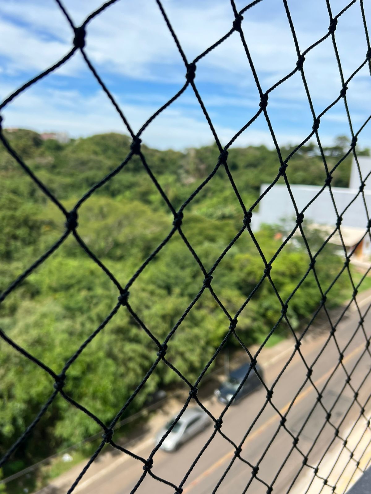 Rede de proteção em sacada com vista panorâmica